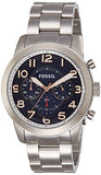 Buy Shop Fossil Pilot 54 Chronograph Navy Blue Dial Silver Steel Strap Watch for Men - FS5203 USA Online