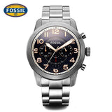 Buy Shop Fossil Pilot 54 Chronograph Navy Blue Dial Silver Steel Strap Watch for Men - FS5203 USA Online