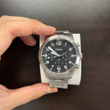 Buy Shop Fossil Pilot Chronograph Black Dial Silver Steel Strap Watch for Men - FS5141 USA Online