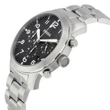 Buy Shop Fossil Pilot Chronograph Black Dial Silver Steel Strap Watch for Men - FS5141 USA Online