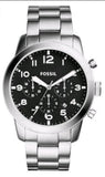 Buy Shop Fossil Pilot Chronograph Black Dial Silver Steel Strap Watch for Men - FS5141 USA Online
