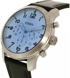 Buy Shop Fossil Pilot Chronograph Sky Blue Dial Black Leather Strap Watch for Men - FS5162 USA Online
