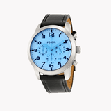 Buy Shop Fossil Pilot Chronograph Sky Blue Dial Black Leather Strap Watch for Men - FS5162 USA Online