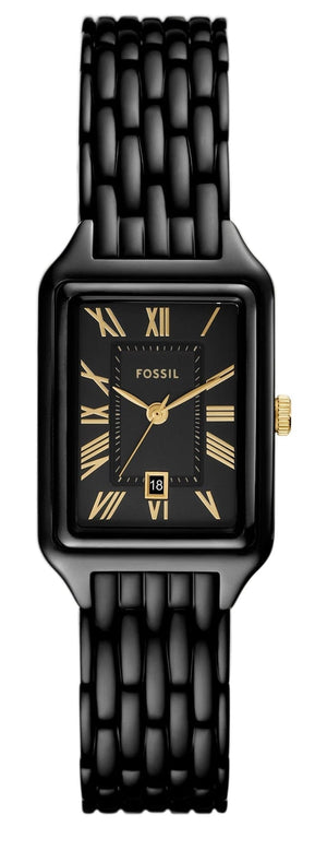 Fossil Raquel Black Dial Black Metal Bracelet Watch for Women - ES5385