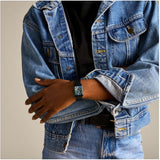 Buy Shop Fossil Raquel Three Hand Date Black Dial Black Steel Strap Watch For Women - ES5340 USA Online