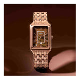 Buy Shop Fossil Raquel Three Hand Date Brown Dial Rose Gold Steel Strap Watch For Women - ES5323 USA Online