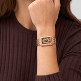 Buy Shop Fossil Raquel Three Hand Date Brown Dial Rose Gold Steel Strap Watch For Women - ES5323 USA Online