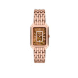 Buy Shop Fossil Raquel Three Hand Date Brown Dial Rose Gold Steel Strap Watch For Women - ES5323 USA Online