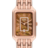 Buy Shop Fossil Raquel Three Hand Date Brown Dial Rose Gold Steel Strap Watch For Women - ES5323 USA Online
