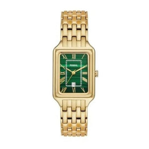Buy Shop Fossil Raquel Three Hand Date Green Dial Gold Steel Strap Watch For Women - ES5341 USA Online