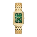 Buy Shop Fossil Raquel Three Hand Date Green Dial Gold Steel Strap Watch For Women - ES5341 USA Online