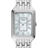 Buy Shop Fossil Raquel Three Hand Date Mother of Pearl Dial Silver Steel Strap Watch for Women - ES5306 USA Online