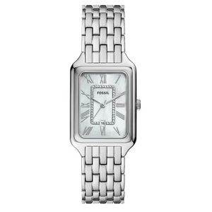 Buy Shop Fossil Raquel Three Hand Date Mother of Pearl Dial Silver Steel Strap Watch for Women - ES5306 USA Online