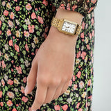 Buy Shop Fossil Raquel Three Hand Date White Dial Gold Steel Strap Watch For Women - ES5220 USA Online