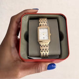 Buy Shop Fossil Raquel Three Hand Date White Dial Gold Steel Strap Watch For Women - ES5220 USA Online