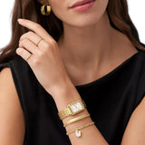 Buy Shop Fossil Raquel Three Hand Date White Dial Gold Steel Strap Watch For Women - ES5220 USA Online