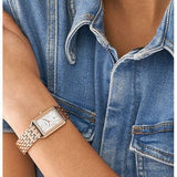 Buy Shop Fossil Raquel Three Hand Date White Dial Rose Gold Steel Strap Watch For Women - ES5271 USA Online