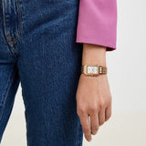 Buy Shop Fossil Raquel Three Hand Date White Dial Rose Gold Steel Strap Watch For Women - ES5271 USA Online