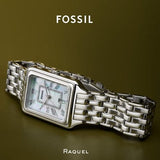 Buy Shop Fossil Raquel Three Hand Date White Dial Silver Steel Strap Watch for Women - ES5221 USA Online