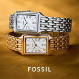 Buy Shop Fossil Raquel Three Hand Date White Dial Silver Steel Strap Watch for Women - ES5221 USA Online