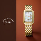 Buy Shop Fossil Raquel Three Hand Mother of Pearl Dial Gold Steel Strap Watch For Women - ES5304 USA Online