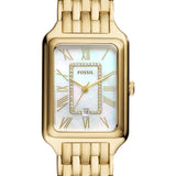 Buy Shop Fossil Raquel Three Hand Mother of Pearl Dial Gold Steel Strap Watch For Women - ES5304 USA Online
