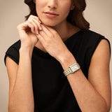 Buy Shop Fossil Raquel Three Hand Mother of Pearl Dial Two Tone Steel Strap Watch For Women - ES5305 USA Online