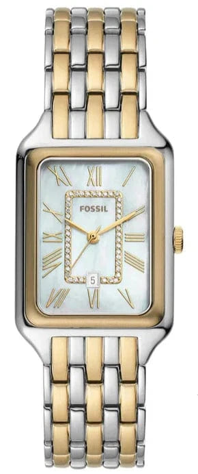 Buy Shop Fossil Raquel Three Hand Mother of Pearl Dial Two Tone Steel Strap Watch For Women - ES5305 USA Online
