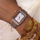 Buy Shop Fossil Raquel Three Hand White Dial Two Tone Steel Strap Watch For Women - ES5222 USA Online