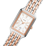 Buy Shop Fossil Raquel Three Hand White Dial Two Tone Steel Strap Watch For Women - ES5222 USA Online