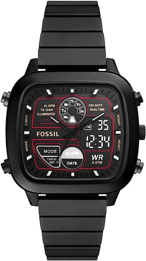 Buy Shop Fossil Retro Analog-Digital Black Dial Black Steel Strap Watch for Men - FS5891 USA Online