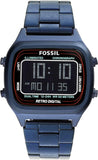 Buy Shop Fossil Retro Analog-Digital Black Dial Blue Steel Strap Watch for Men - FS5896 USA Online