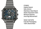 Buy Shop Fossil Retro Analog-Digital Black Dial Grey Steel Strap Watch for Men - FS5892 USA Online