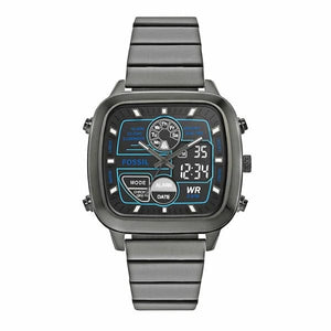 Buy Shop Fossil Retro Analog-Digital Black Dial Grey Steel Strap Watch for Men - FS5892 USA Online
