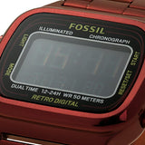 Buy Shop Fossil Retro Analog-Digital Black Dial Red Steel Strap Watch for Men - FS5897 USA Online