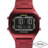 Buy Shop Fossil Retro Analog-Digital Black Dial Red Steel Strap Watch for Men - FS5897 USA Online