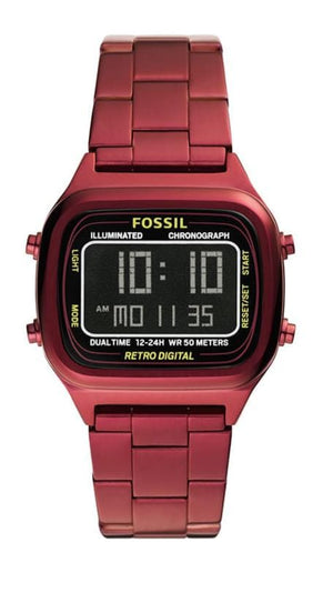 Buy Shop Fossil Retro Analog-Digital Black Dial Red Steel Strap Watch for Men - FS5897 USA Online