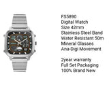 Buy Shop Fossil Retro Analog-Digital Black Dial Silver Steel Strap Watch for Men - FS5890 USA Online
