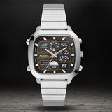 Buy Shop Fossil Retro Analog-Digital Black Dial Silver Steel Strap Watch for Men - FS5890 USA Online