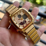 Buy Shop Fossil Retro Analog-Digital Gold Dial Gold Steel Strap Watch for Men - FS5889 USA Online