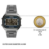 Buy Shop Fossil Retro Digital Black Dial Black Steel Strap Watch for Men - FS5846 USA Online