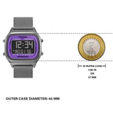 Buy Shop Fossil Retro Digital Purple Dial Grey Mesh Strap Watch for Men - FS5888 USA Online