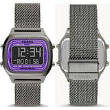 Buy Shop Fossil Retro Digital Purple Dial Grey Mesh Strap Watch for Men - FS5888 USA Online