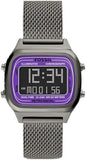 Buy Shop Fossil Retro Digital Purple Dial Grey Mesh Strap Watch for Men - FS5888 USA Online