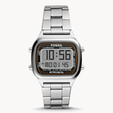 Buy Shop Fossil Retro Digital Silver Dial Silver Steel Strap Watch for Men - FS5844 USA Online
