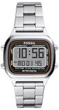Buy Shop Fossil Retro Digital Silver Dial Silver Steel Strap Watch for Men - FS5844 USA Online