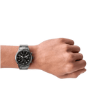 Buy Shop Fossil Retro Pilot Chronograph Black Dial Grey Steel Strap Watch for Men - FS5834 USA Online