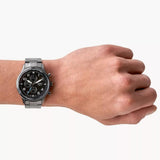 Buy Shop Fossil Retro Pilot Chronograph Black Dial Grey Steel Strap Watch for Men - FS5834 USA Online