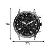 Buy Shop Fossil Retro Pilot Chronograph Black Dial Grey Steel Strap Watch for Men - FS5834 USA Online