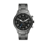 Buy Shop Fossil Retro Pilot Chronograph Black Dial Grey Steel Strap Watch for Men - FS5834 USA Online